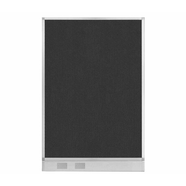 Hush Panel Configurable Cubicle Partition 4' x 6' Black Fabric w/ Cable Channel